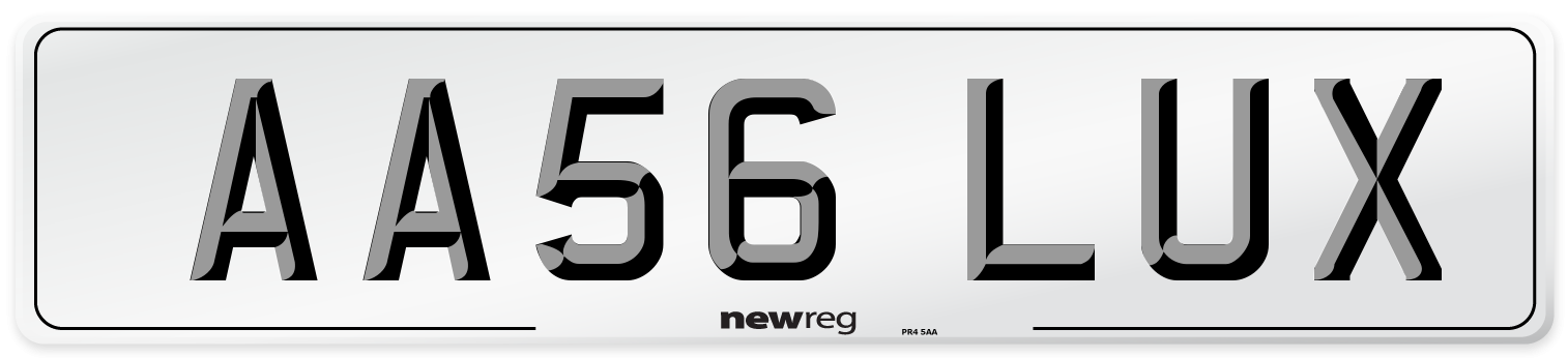 AA56 LUX Number Plate from New Reg